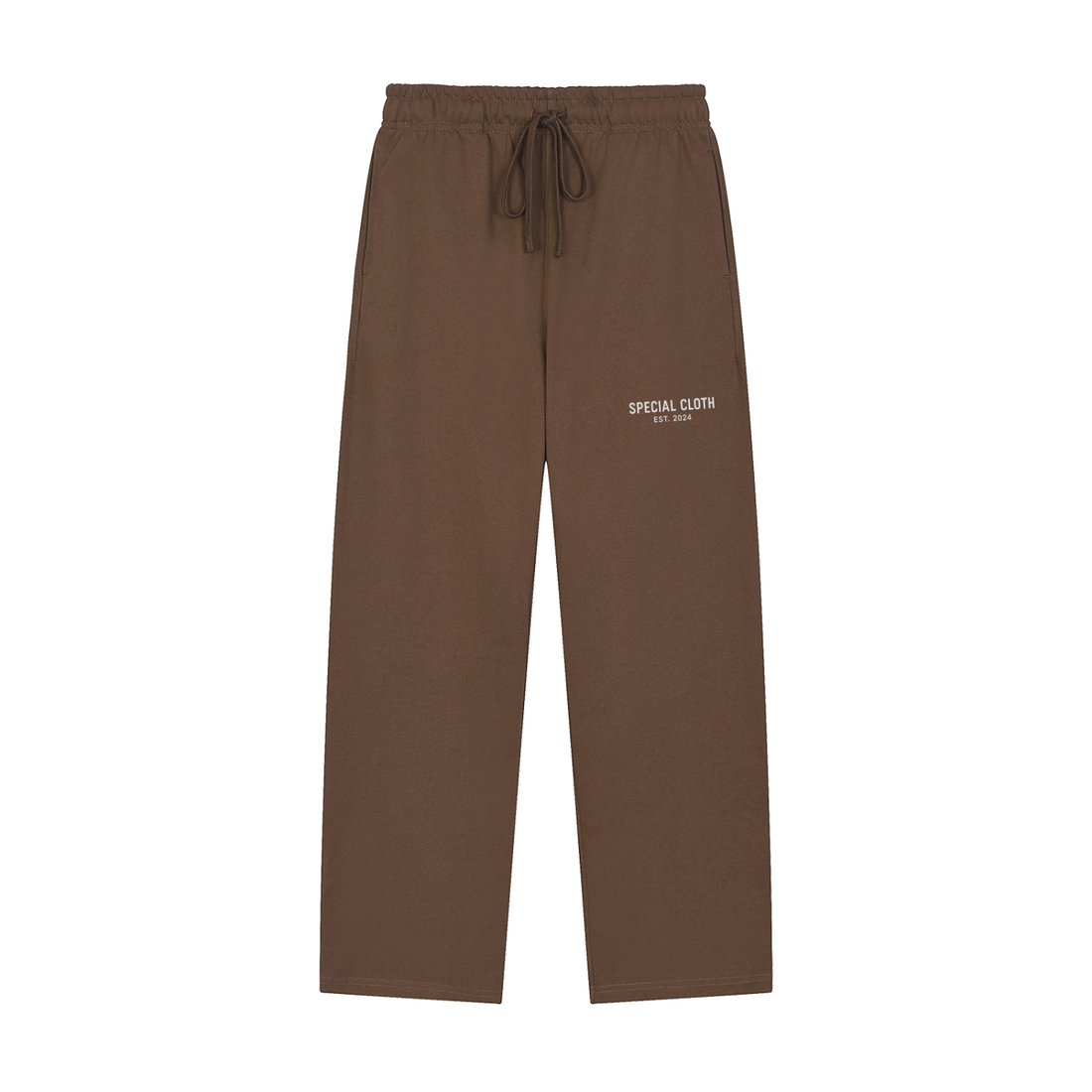 Solid Color Straight-Leg Sweatpants