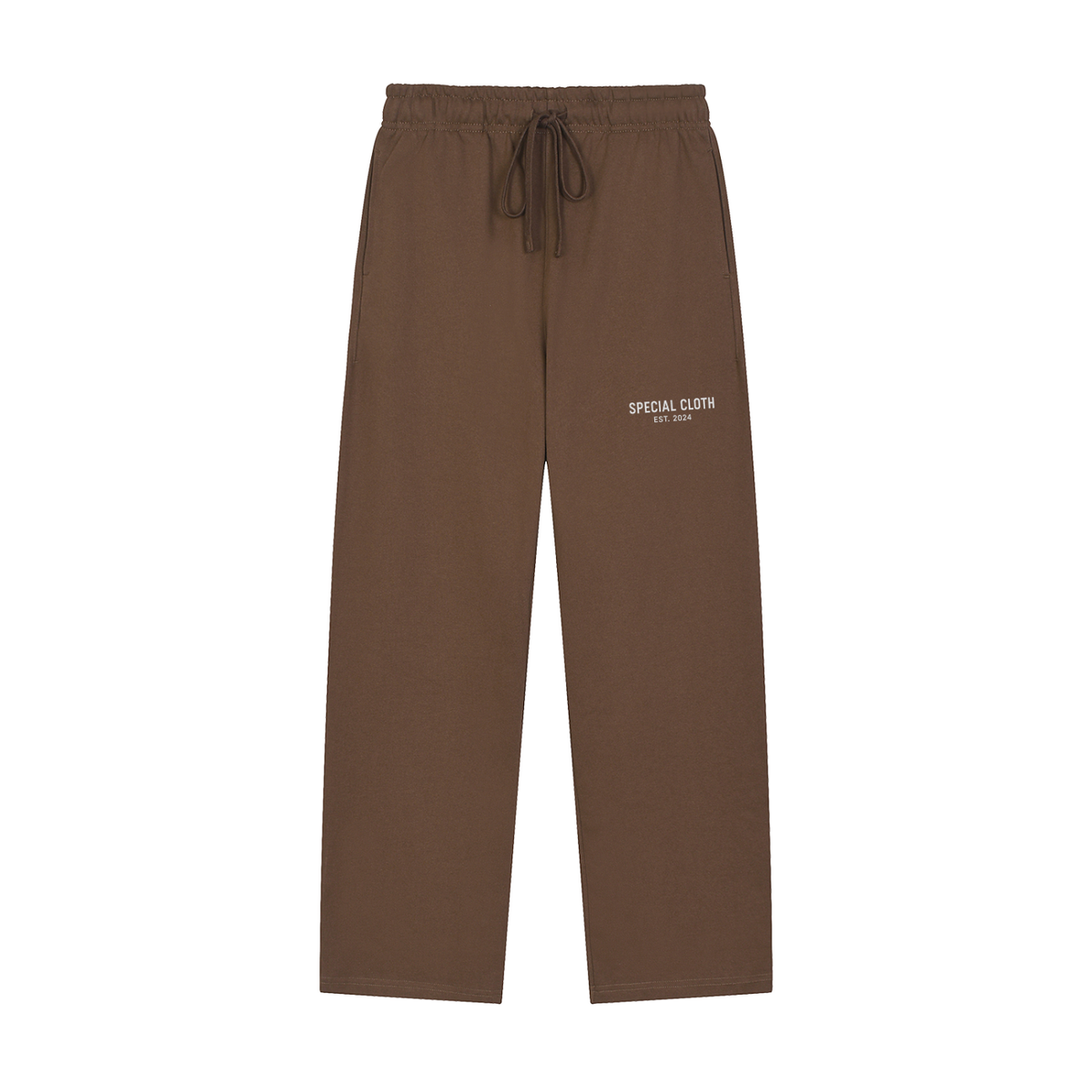 Solid Color Straight-Leg Sweatpants