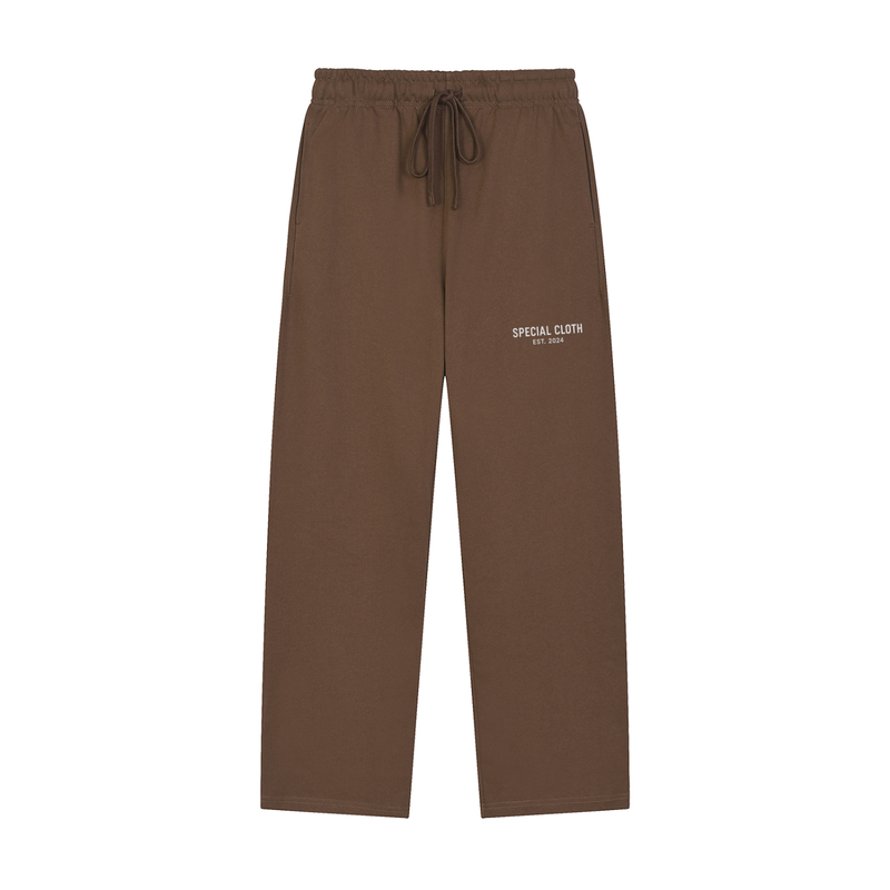 Solid Color Straight-Leg Sweatpants