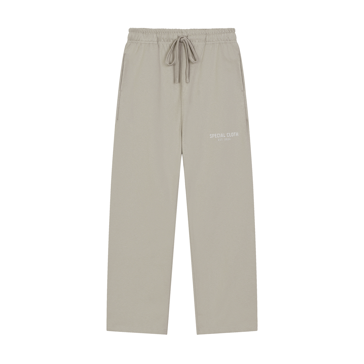 Solid Color Straight-Leg Sweatpants
