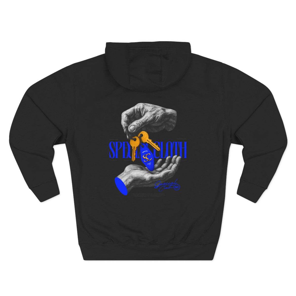 Hoodie — 'Space Cloth' Hands & Key Graphic Pullover