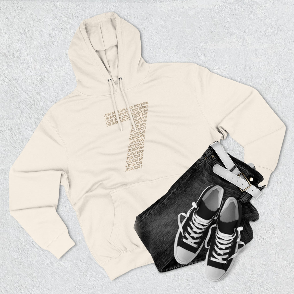 Number 7 Typography Hoodie | Minimal Numeric Text Design