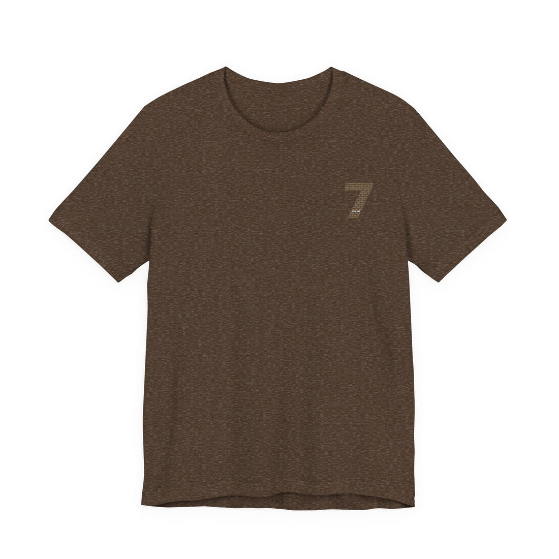 Number 7 Text Pattern Tee | Minimal Typography Back Print T-Shirt