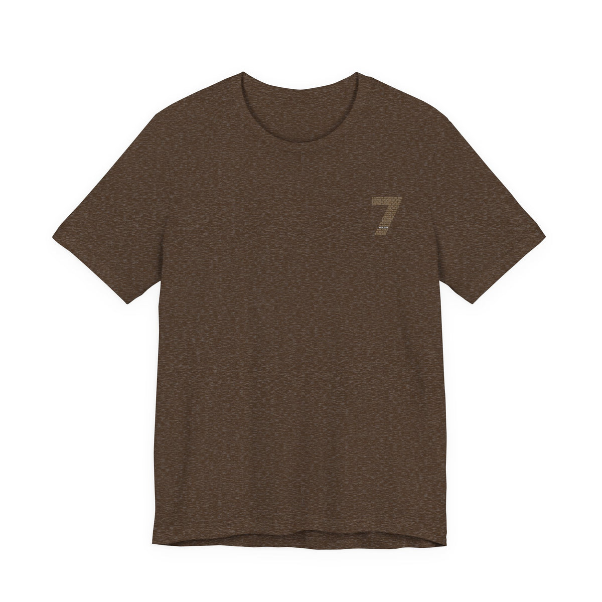 Nummer 7 Textmuster Tee | Minimalistisches Typografie-Rückenprint T-Shirt