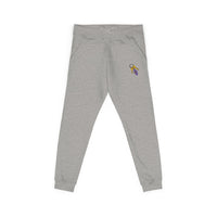 Embroidered Key & Feather Fleece Sweatpants — Cozy White Joggers