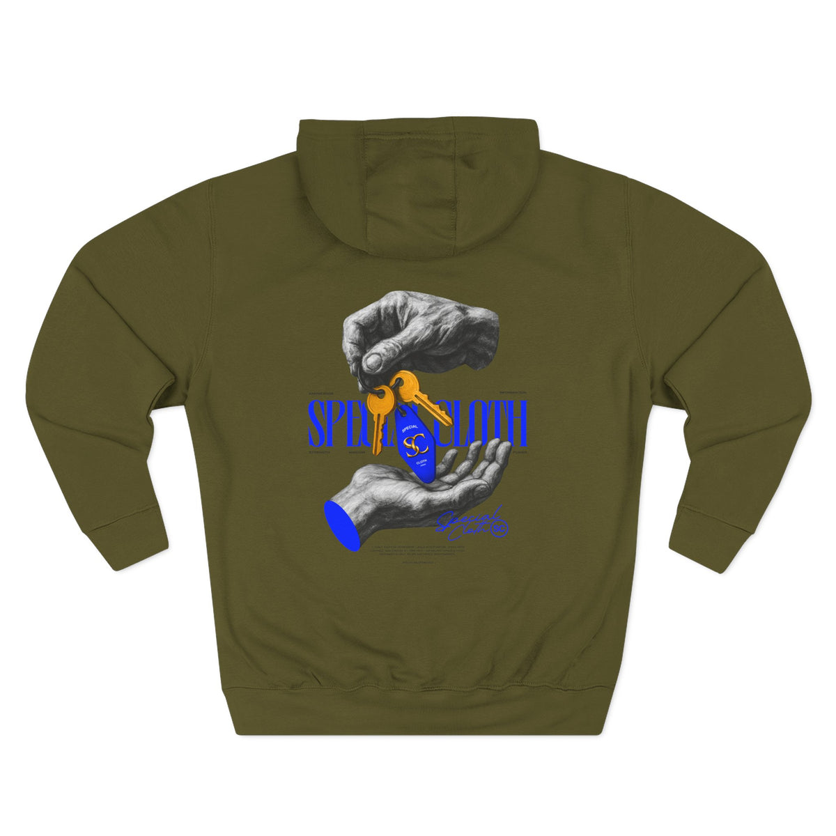 Hoodie — 'Space Cloth' Hands & Key Graphic Pullover