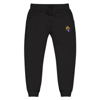 Embroidered Key & Feather Fleece Sweatpants — Cozy White Joggers