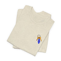 Got Keys? Grafik-T-Shirt | Split Cloth Logo-Shirt, blau-goldene Kunst