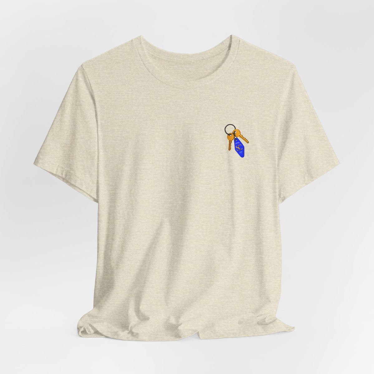 Got Keys? Grafik-T-Shirt | Split Cloth Logo-Shirt, blau-goldene Kunst