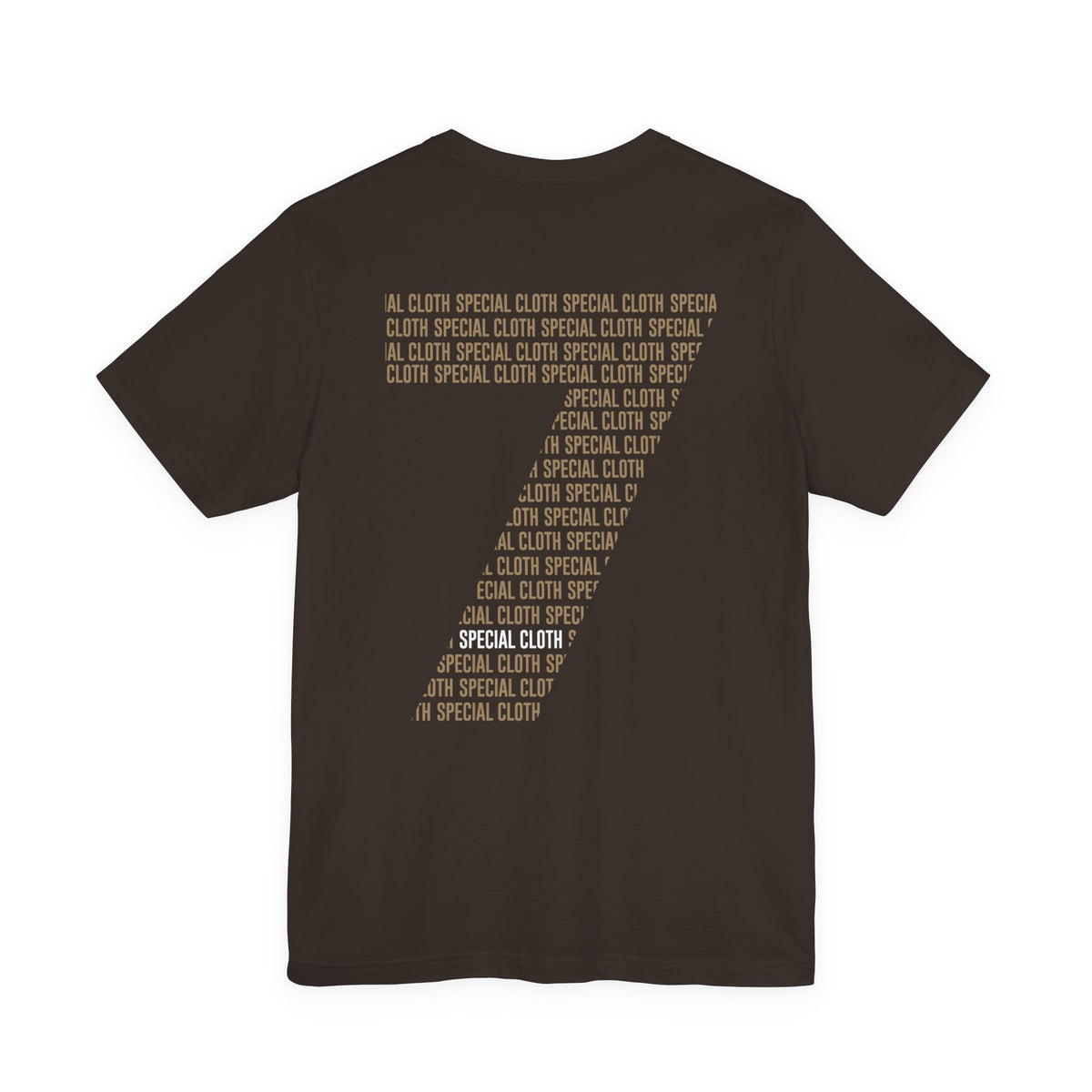 Nummer 7 Textmuster Tee | Minimalistisches Typografie-Rückenprint T-Shirt