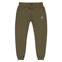 Embroidered Key & Feather Fleece Sweatpants — Cozy White Joggers
