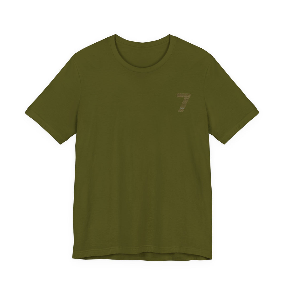 Nummer 7 Textmuster Tee | Minimalistisches Typografie-Rückenprint T-Shirt