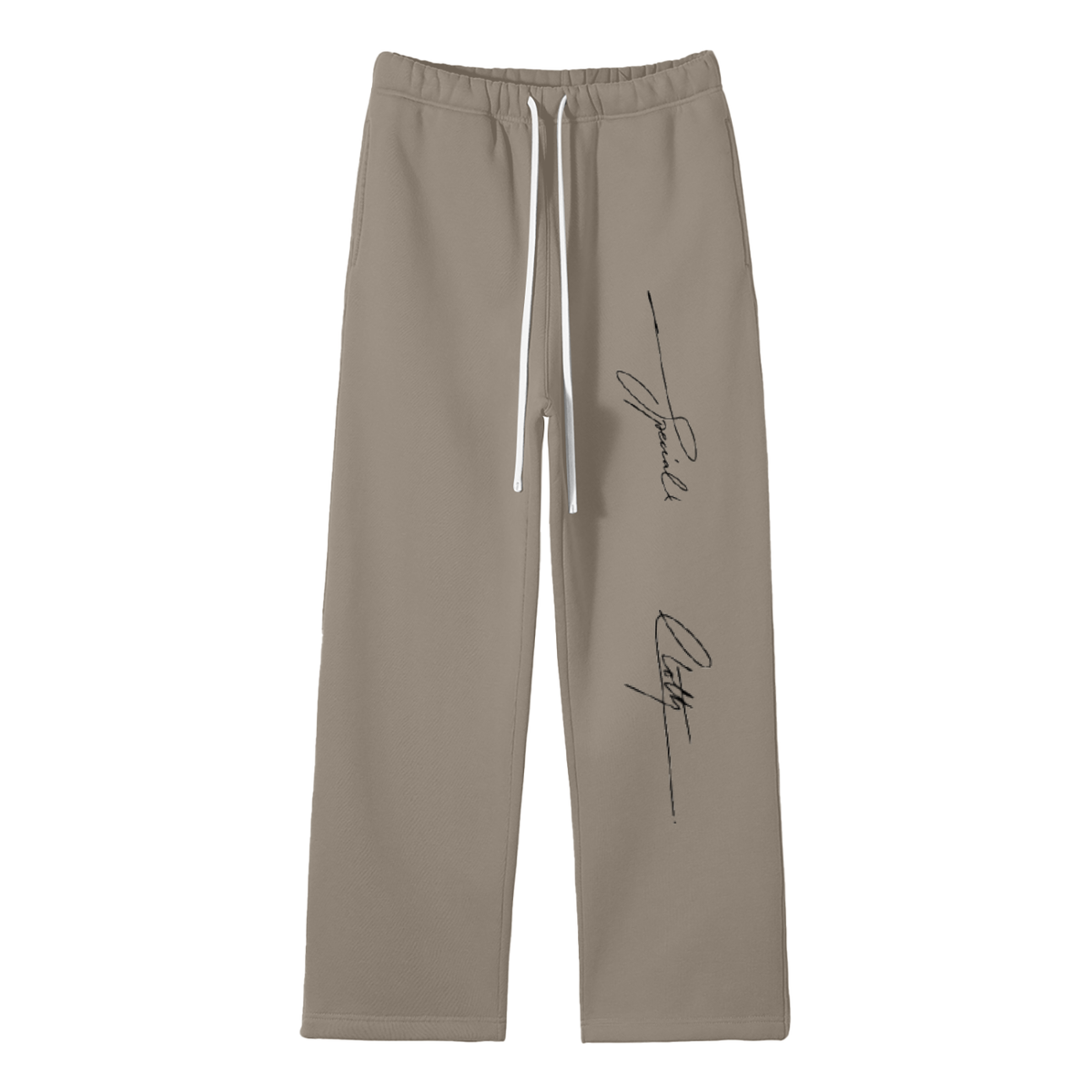 Unisex Solid Color Fleece Straight Leg Pants
