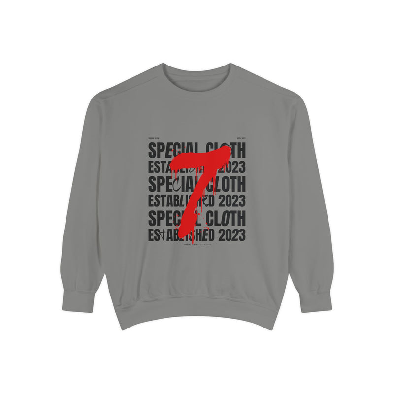 Established 2023 Sweatshirt — '7' Red Brushstroke Design