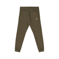 Embroidered Key & Feather Fleece Sweatpants — Cozy White Joggers