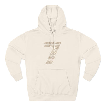 Number 7 Typography Hoodie | Minimal Numeric Text Design