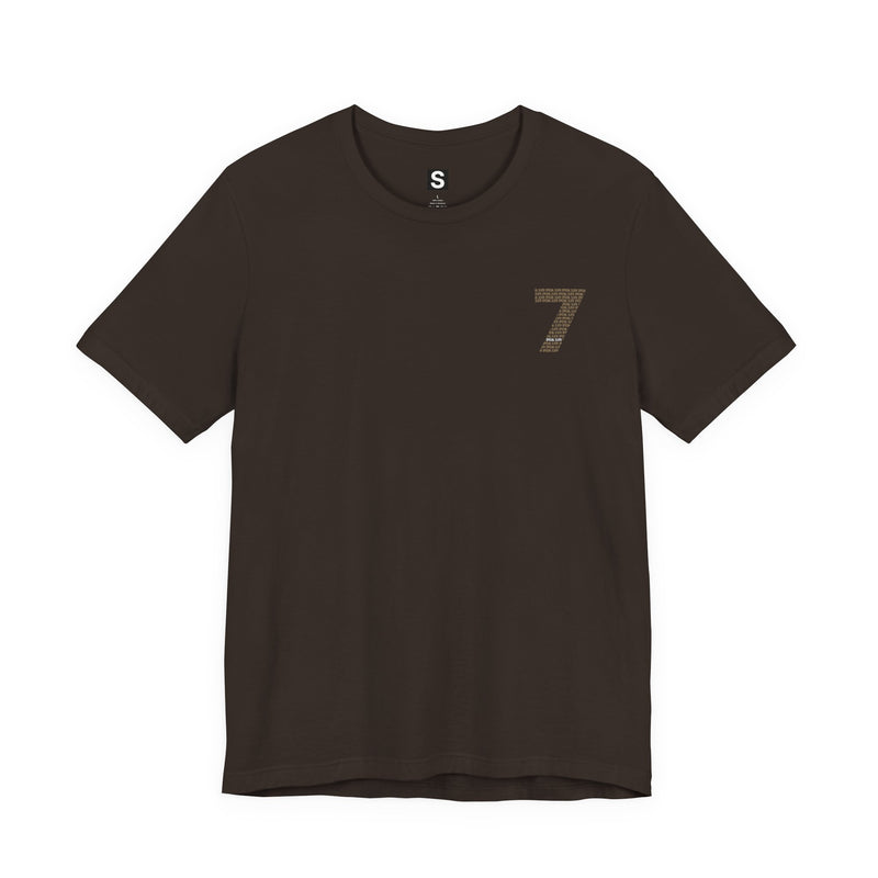 Number 7 Graphic Tee — Minimalist Back Print "7" Design
