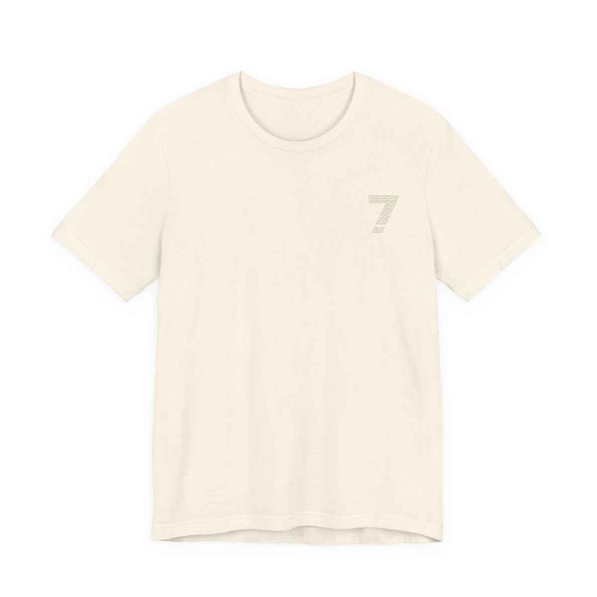 Nummer 7 Textmuster Tee | Minimalistisches Typografie-Rückenprint T-Shirt
