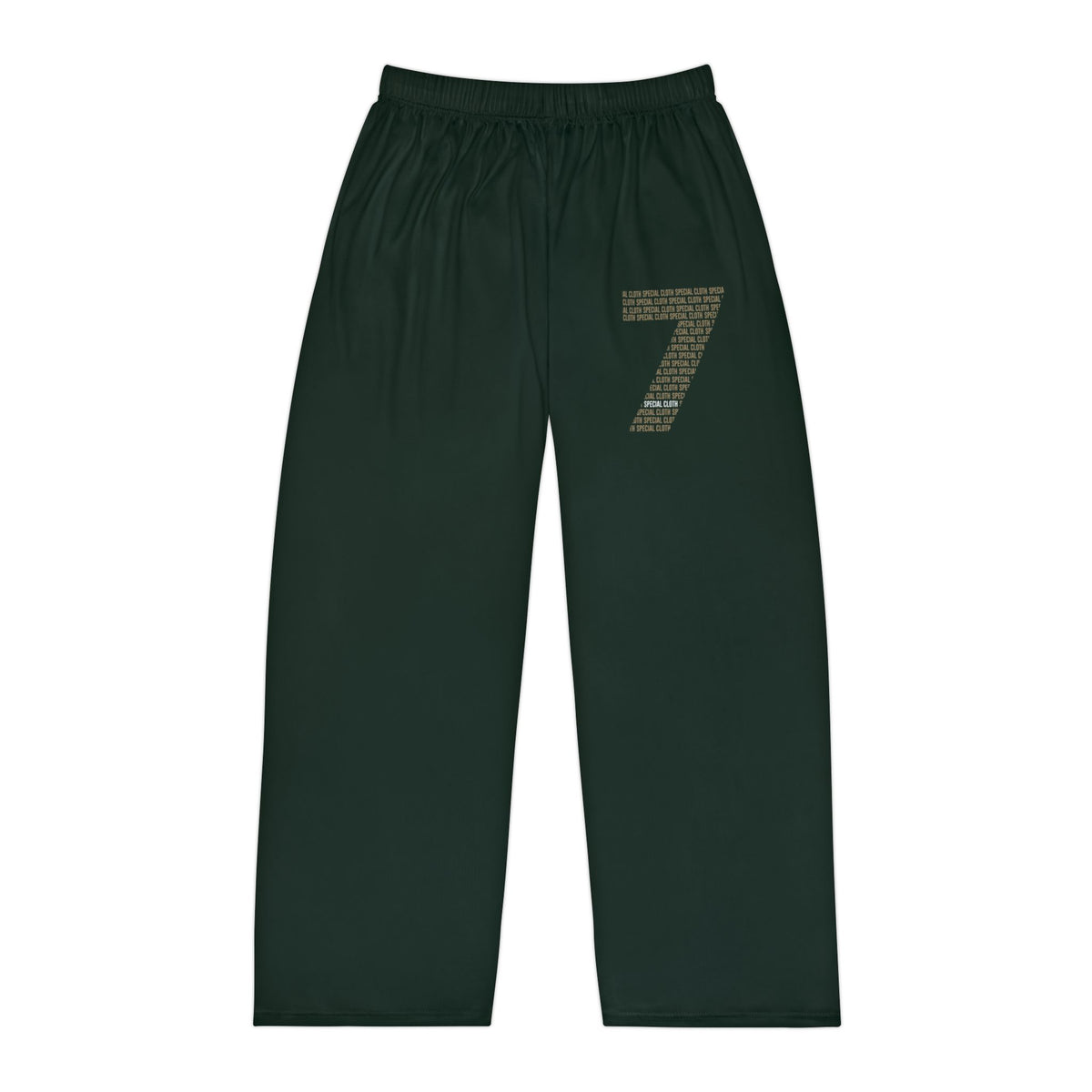 Men's Pajama Pants - Dark Green Lounge Sleepwear with Subtle '7' Accent