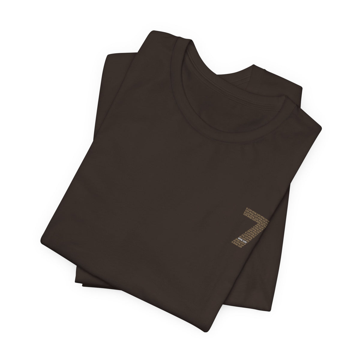 Nummer 7 Textmuster Tee | Minimalistisches Typografie-Rückenprint T-Shirt