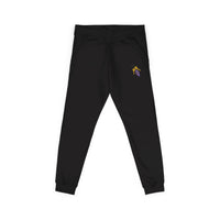 Embroidered Key & Feather Fleece Sweatpants — Cozy White Joggers