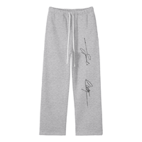 Unisex Solid Color Fleece Straight Leg Pants