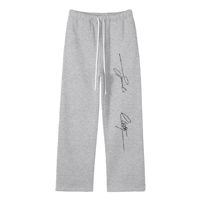 Unisex Solid Color Fleece Straight Leg Pants