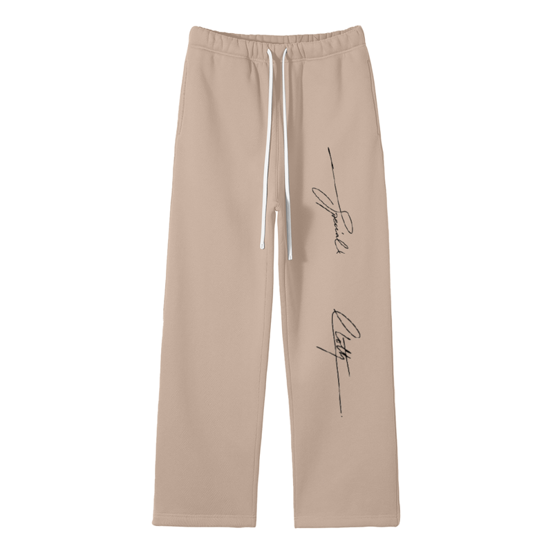 Unisex Solid Color Fleece Straight Leg Pants
