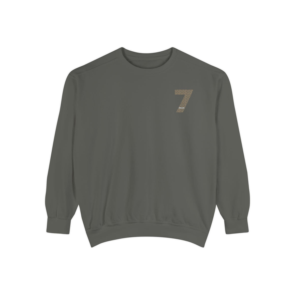 7 Graphic Sweatshirt — Minimal Number Print Crewneck