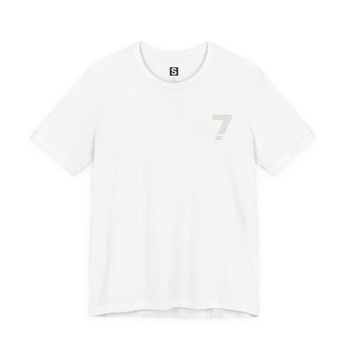 Number 7 Graphic Tee — Minimalist Back Print "7" Design