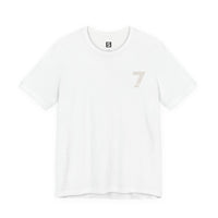 Number 7 Graphic Tee — Minimalist Back Print "7" Design