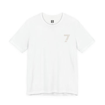 Number 7 Graphic Tee — Minimalist Back Print "7" Design