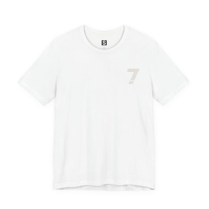 Number 7 Graphic Tee — Minimalist Back Print "7" Design