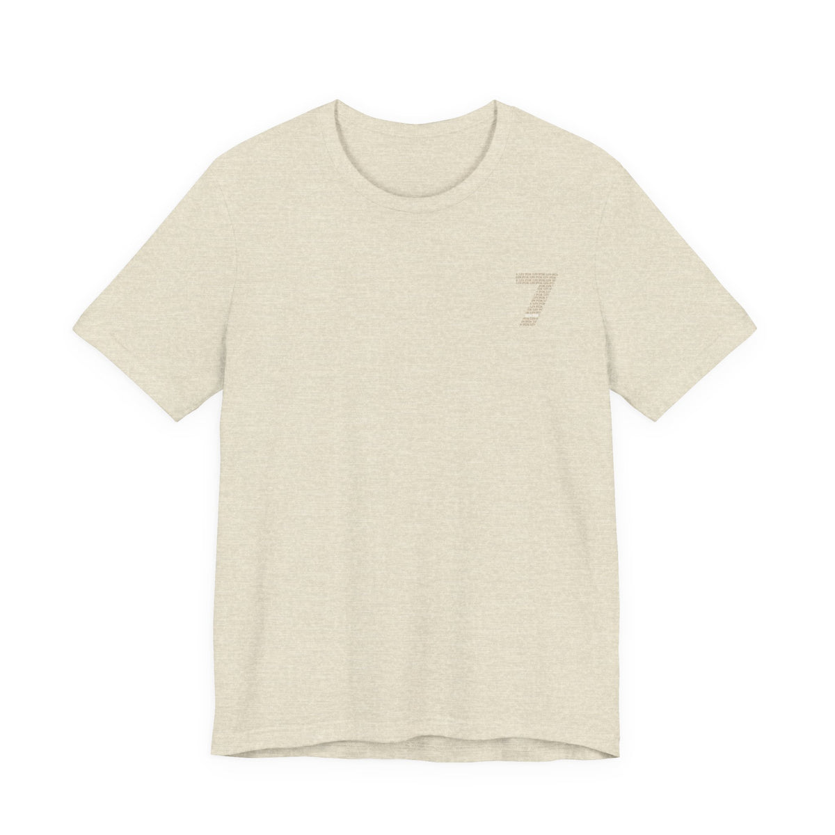 Nummer 7 Textmuster Tee | Minimalistisches Typografie-Rückenprint T-Shirt