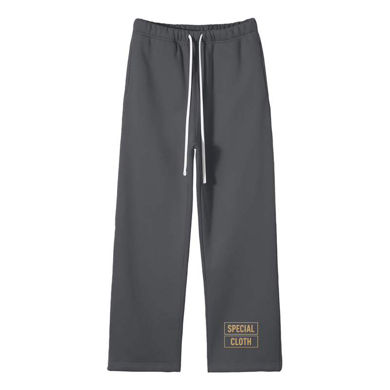 Unisex Solid Color Fleece Straight Leg Pants