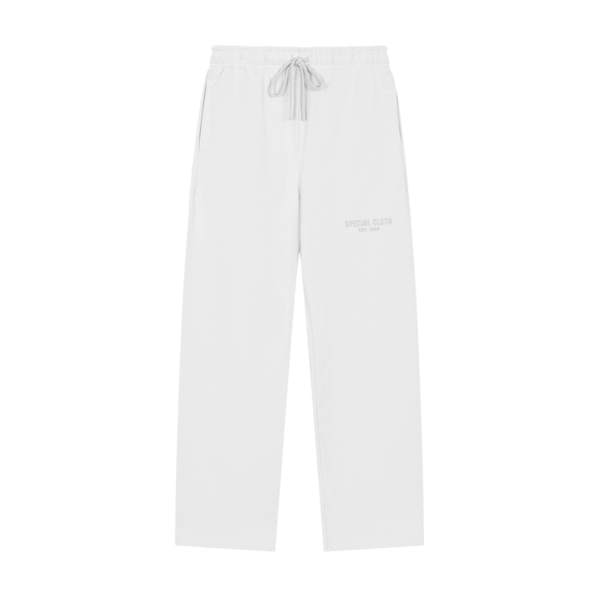 Solid Color Straight-Leg Sweatpants